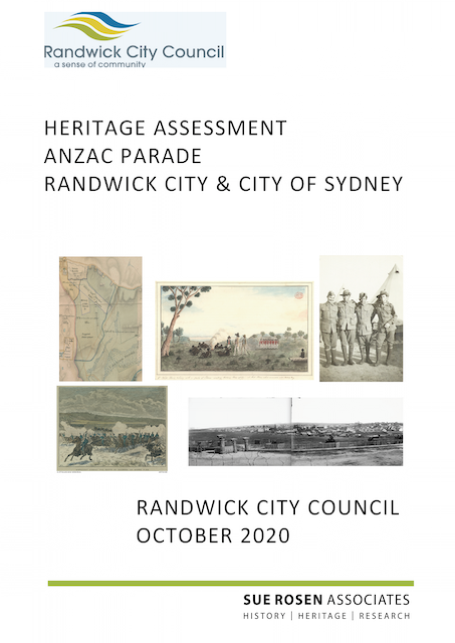 Anzac Parade Heritage Assessment: A Military Themed Cultural Route
