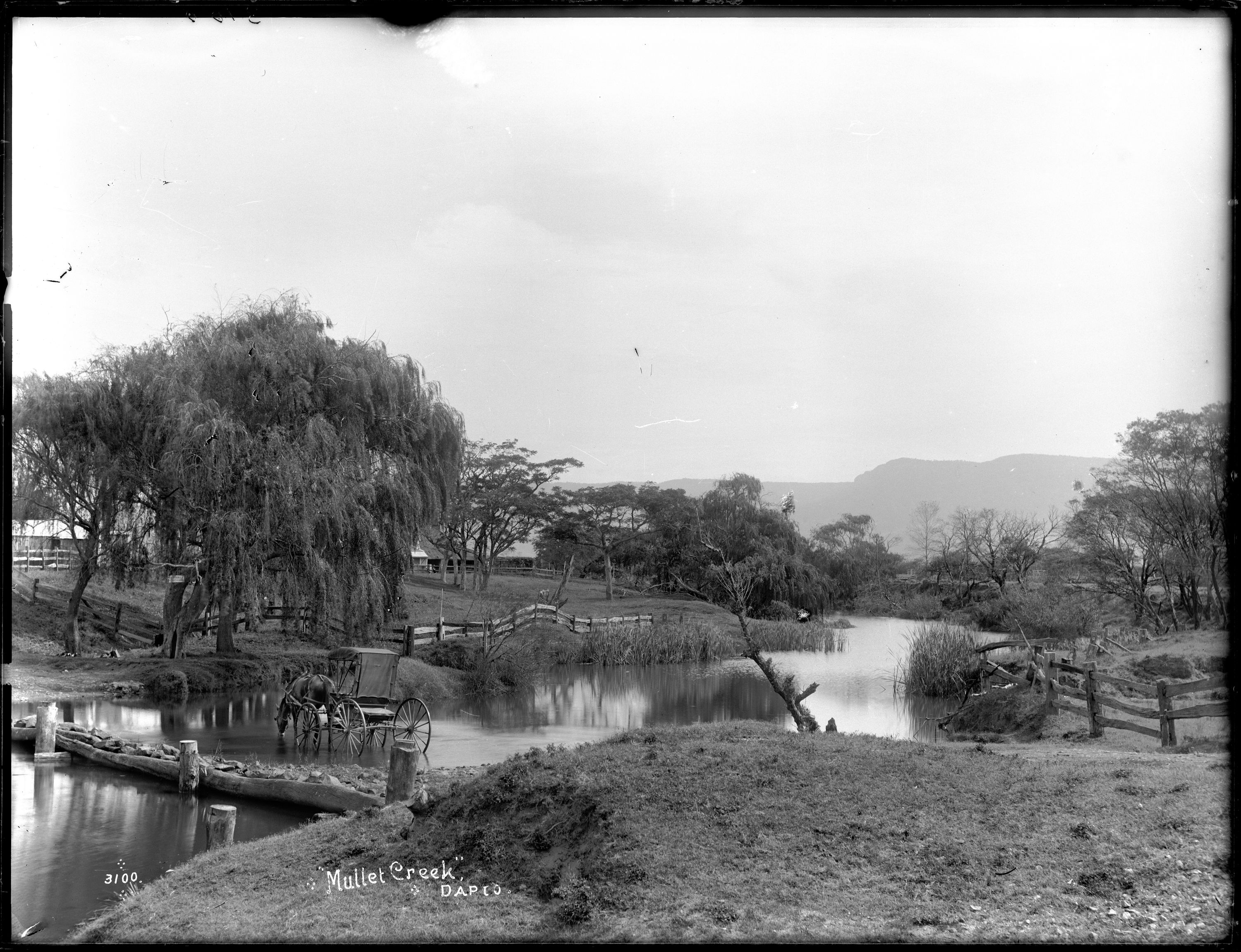 Glass plate negative of waterway